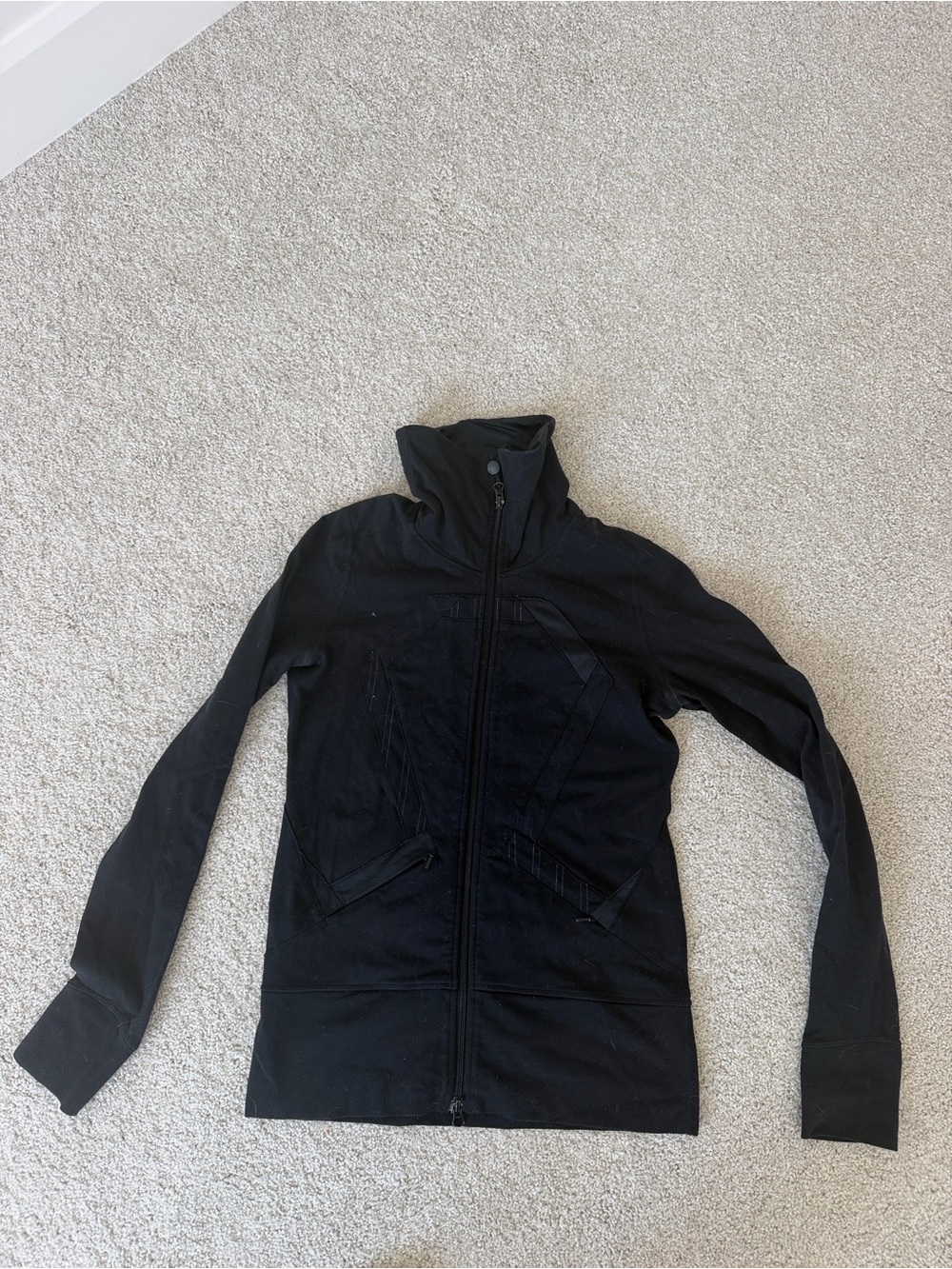 lululemon athletica Women's Black Full-Zip High Collar Bomber Jacket